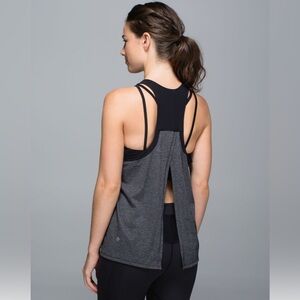 Lululemon Clip-In Tank - Heathered Black/ Black